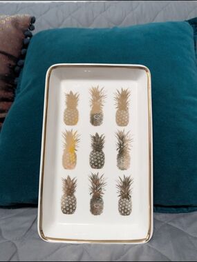 J Crew Pineapple Ceramic Trinket Tray